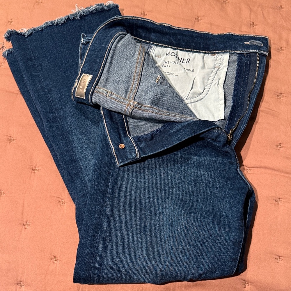 MOTHER High Rise Dark Blue Jeans